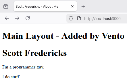 HTML using a Vento layout